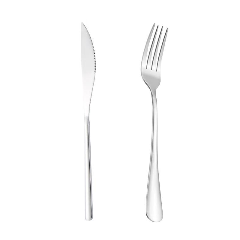 Extended Thickened Stainless Steel Dinner Knife & Fork Set