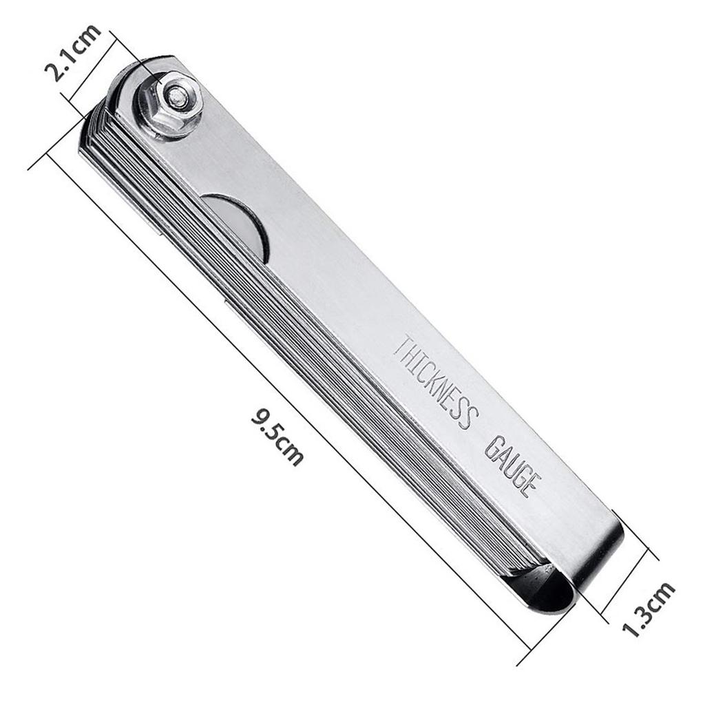 32-Piece Guitar String Action Gauge Height Measurement Tool Stainless Steel Feeler Gauge Blade Feeler Gauge