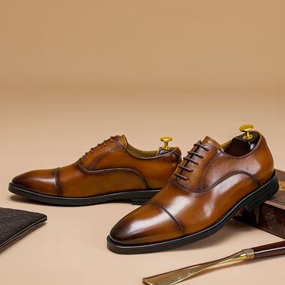 Męskie skórzane buty biznesowe Oxford buty skórzane męskie wierzchnia warstwa skóra bydlęca trzy łączone oryginalne skórzane buty