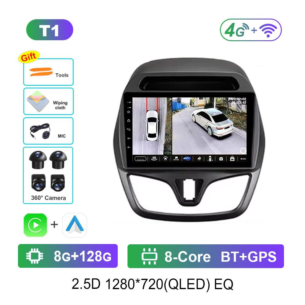 Auto Video Multimedia Player DSP Stereo 2.5D Bildschirm für Chevrolet Spark Beat 2015 - 2017 Navigation GPS Android 14 System WiFi