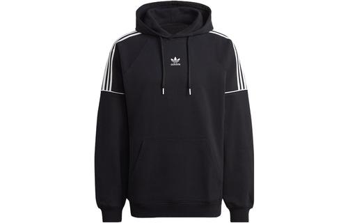 Adidas Three-stripe Cotton Hoodie HK7309 M чёрный