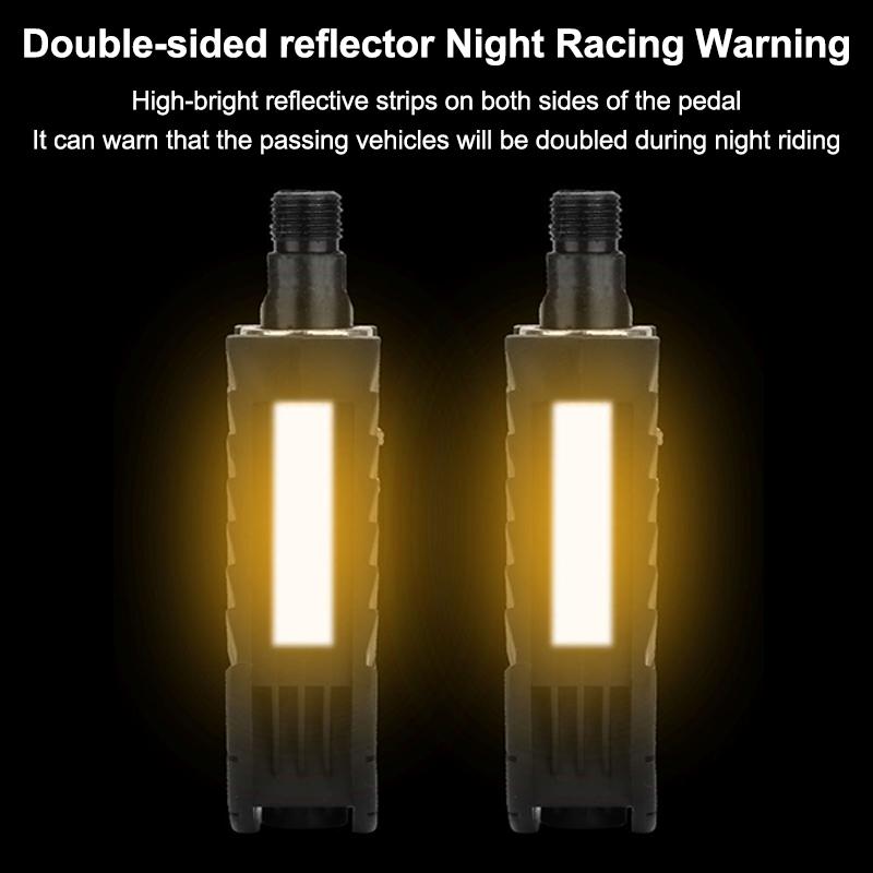 

Folding Bicycle Bike Pedals For Ebike With Reflective Strips Wide Flat Pedals,Aluminum Urban Cycling Pedals чорний