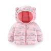 1-8 Years Kids Girls Winter Warm Hooded Coat Printed Zipper Jacket