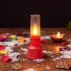 Vintage Battery Operated Electronic Lamp LED Light Clear Flameless Oil Lamp Flameless Candlestick Christmas Light