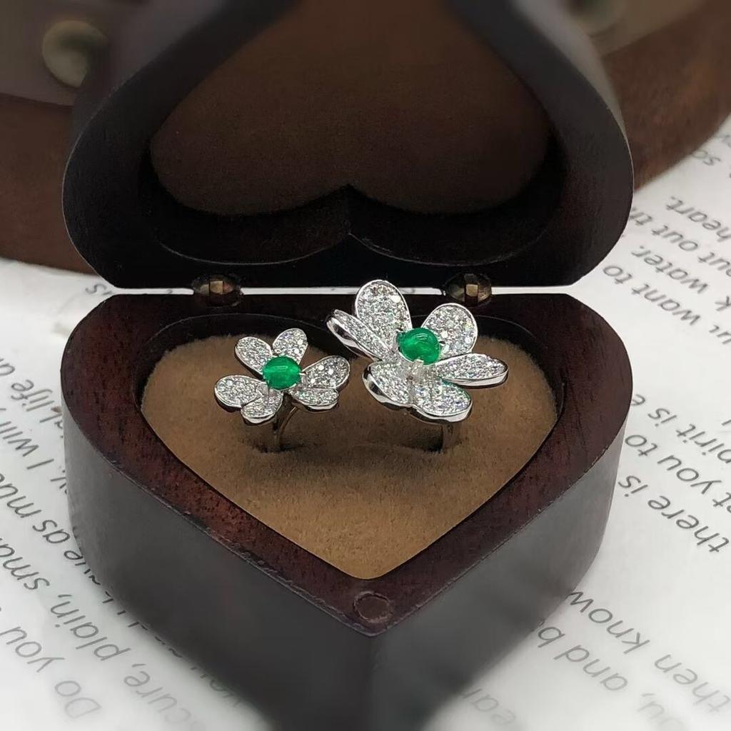 French Elegance Vintage Micro Zirconia Camellia Ring  Stamp Three Dimensional High Quality Adjustable Ring Party Wedding Gift