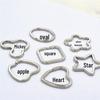 Square Key Ring, 30mm Side, Silver-White, Creative Design (K328)