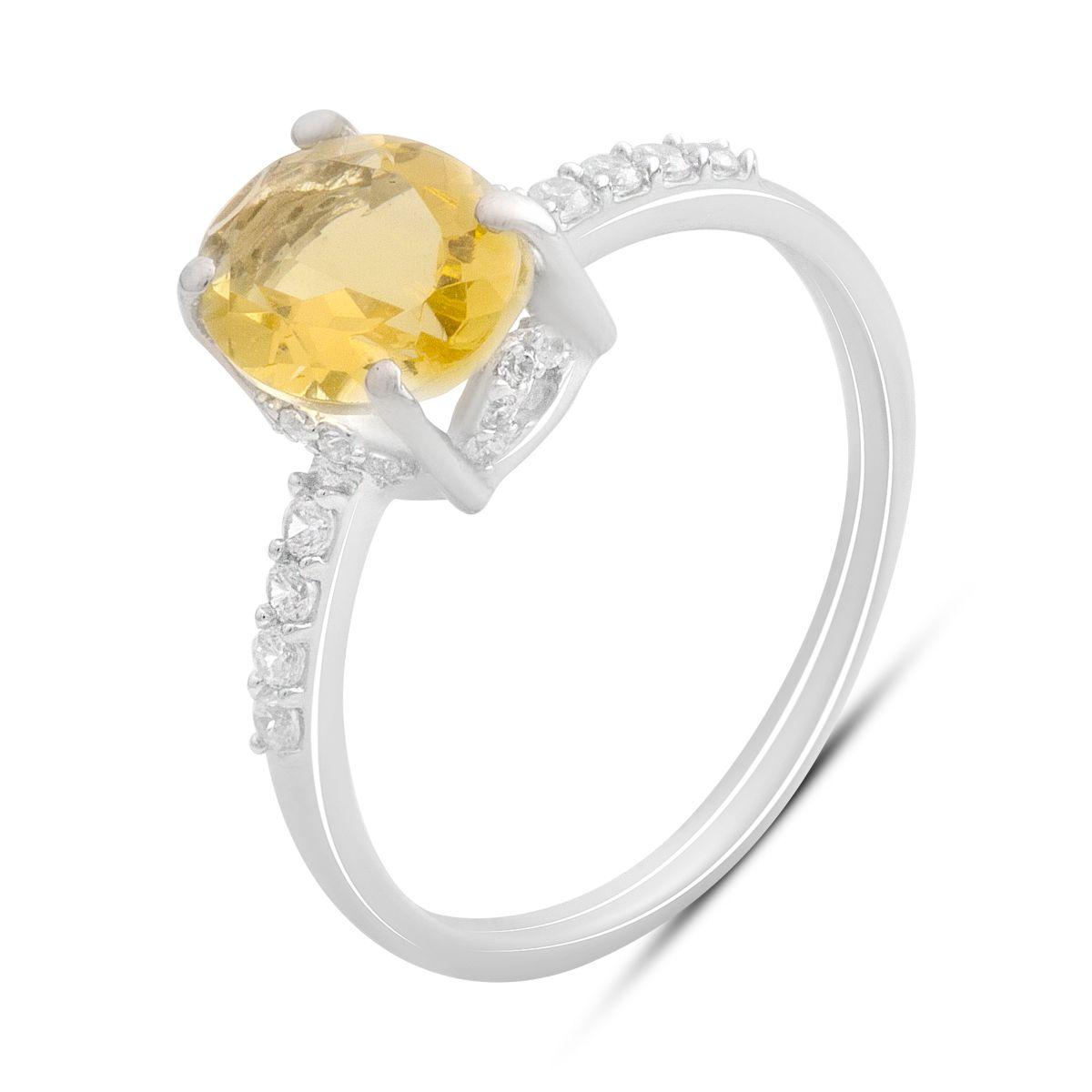 

Серебряное кольцо с цитрином nano, вес изделия 1,91 гр (2189954) 18 бурштин