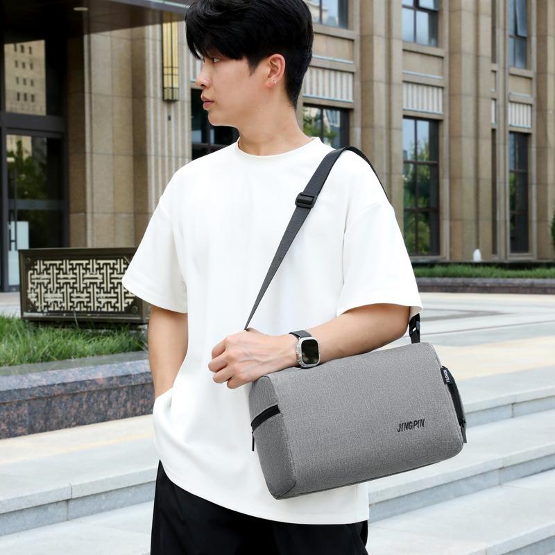 Simple solid color messenger bag travel leisure shoulder bag women and men storage solid color bag large capacity daily bag
