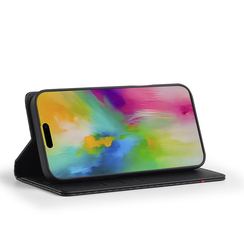 LC.IMEEKE Für iPhone 16 Plus Hülle Carbonfaser Textur Handyhülle Ständer Kartenhalter