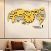 High-End 3D World Map Wall Clock for Living Room and Dining Room Decor