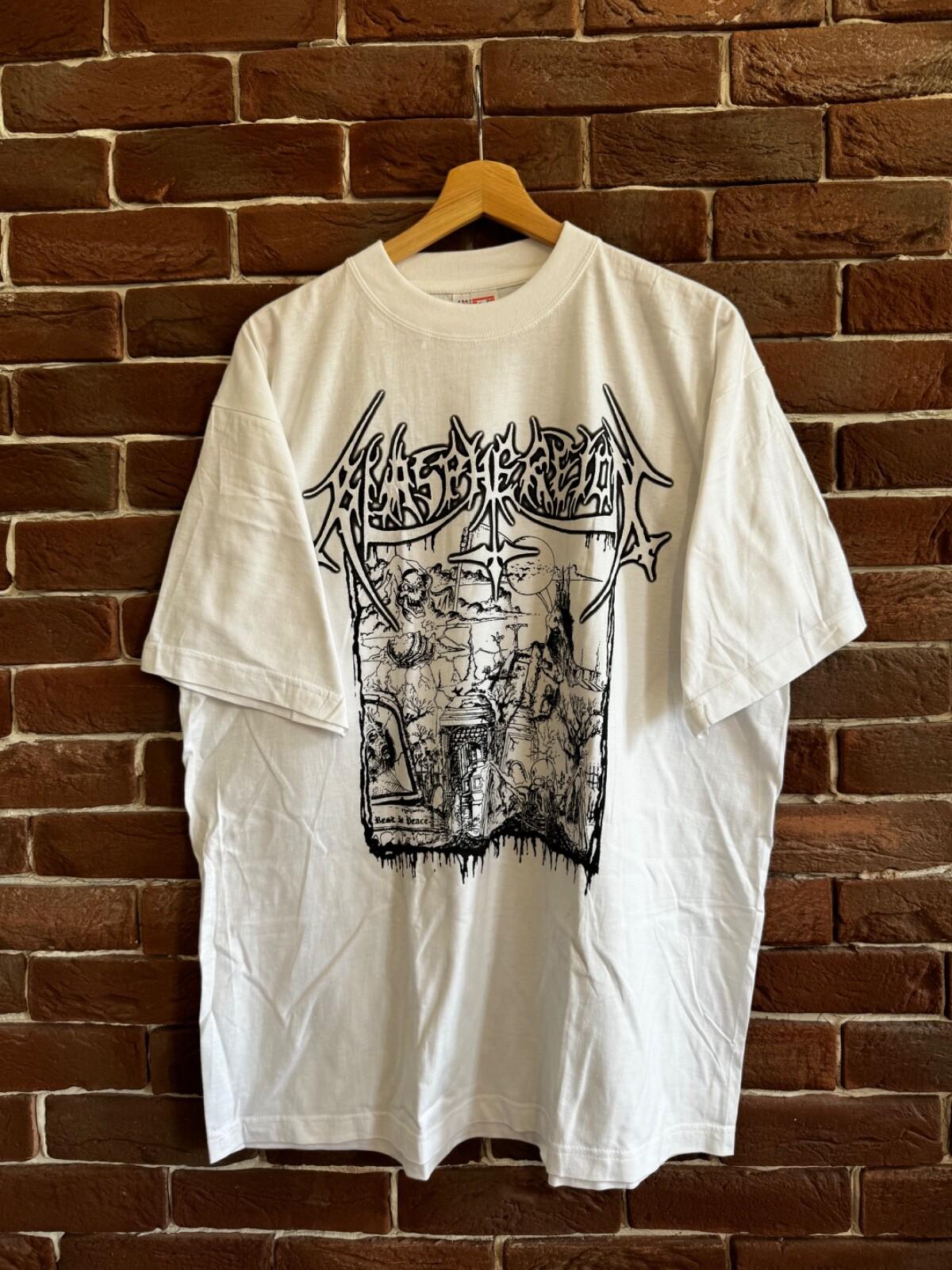 Rare Vintage 90s Blasphereion Death Metal Band Tee Tour XXL white Unisex T-Shirt XXXXL