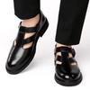 Fashion Men's Leather Shoes Business Casual Forma Wear Pointed Toe Soft Sole Non-Slip Summer Sandals Black Leather Shoes luxury shoes