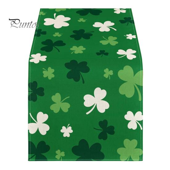 

Дорожка для стола на день Св.. Украшение ко Дню Патрика Печать на клевере Простая в уходе Нескользящая Машинная стирка Для отелей, ресторанов, свадеб, банкетов Украшение столов L D