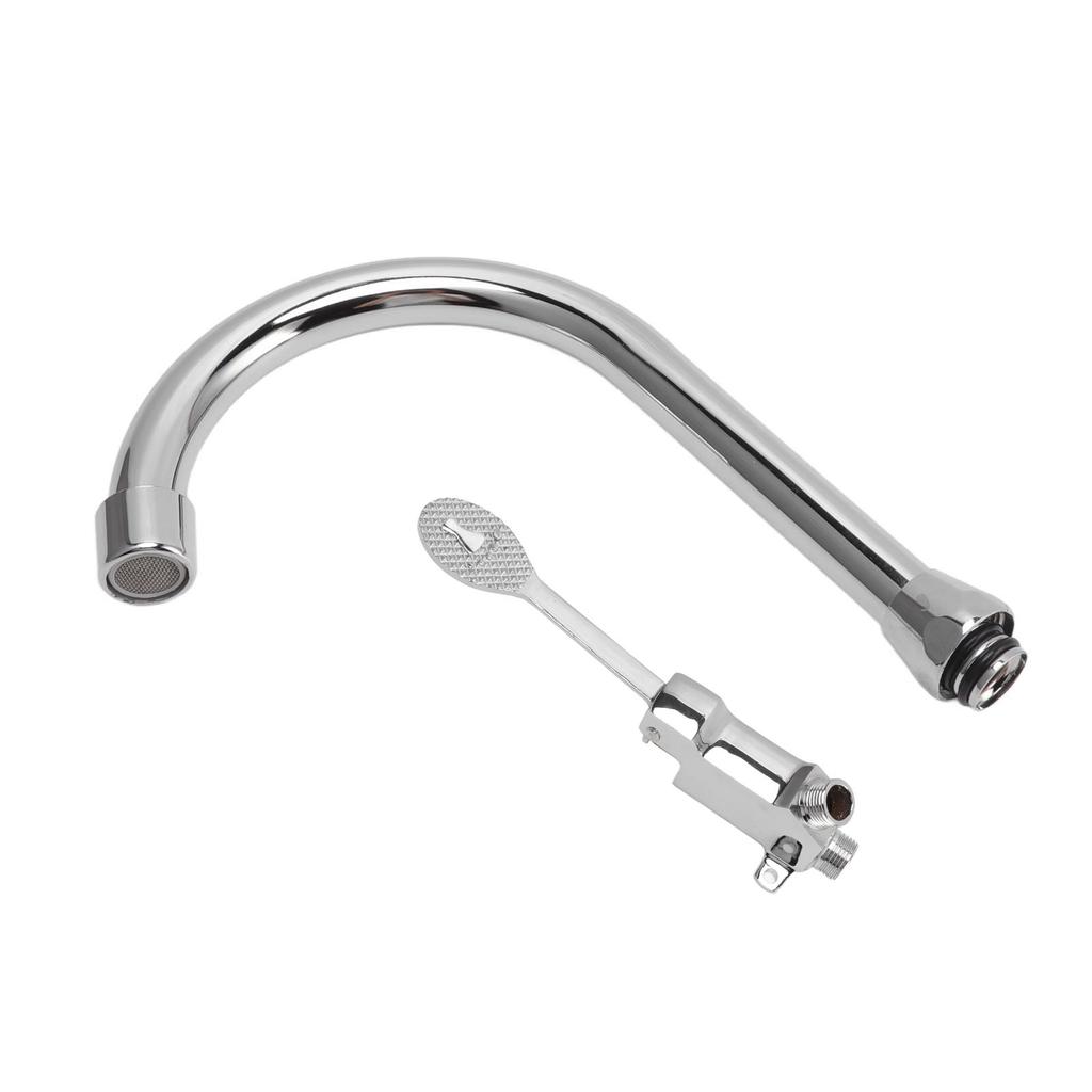 Fußpedal Wasserhahn Set Edelstahl Hände Frei Silber Touchless Bodenmontage Fußsteuerung Wasser