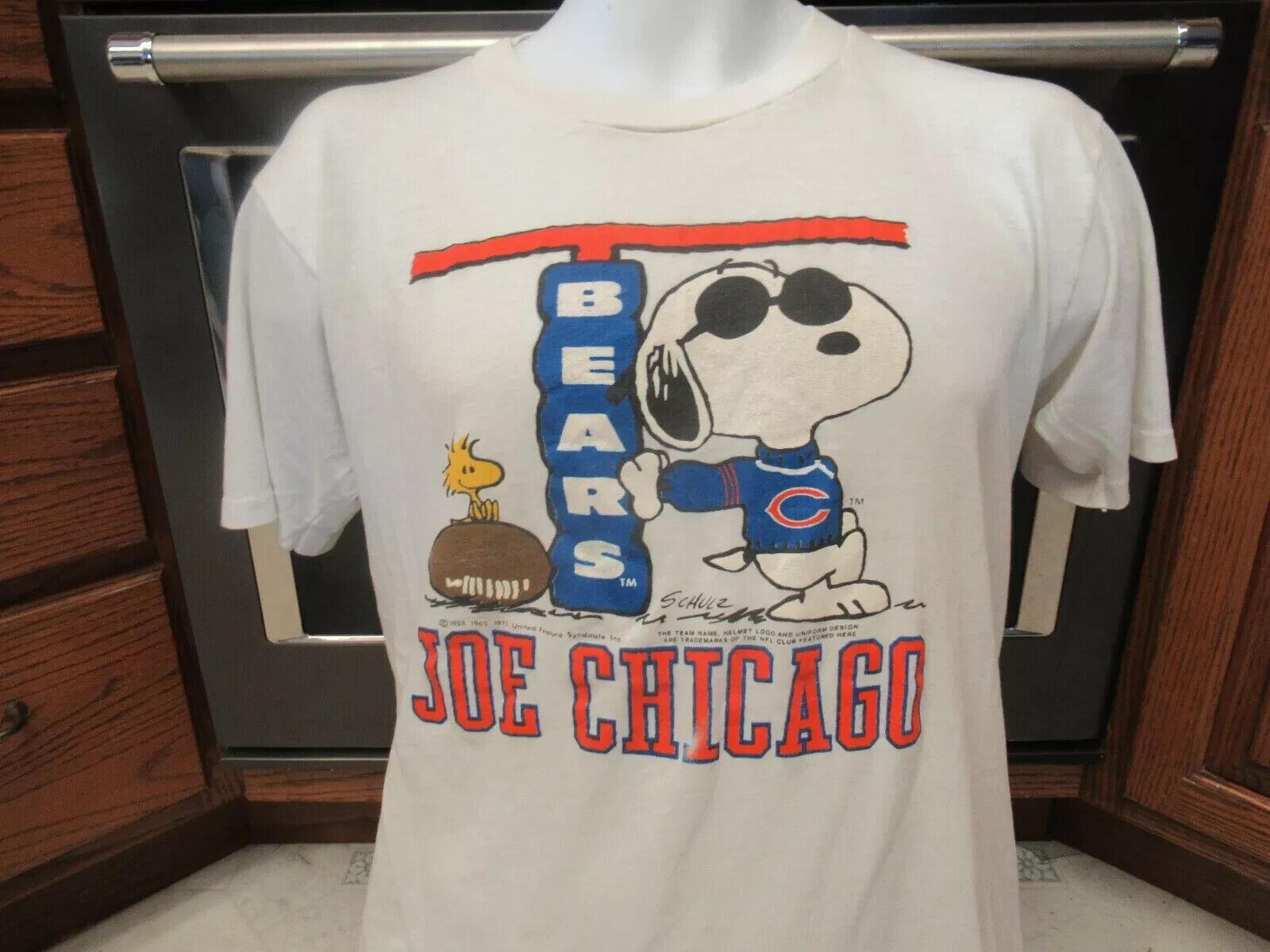 26 Joe Chicago Bears NFL Football Peanuts rare design white T shirt vtg HN1478 Unisex T-Shirt XXXL