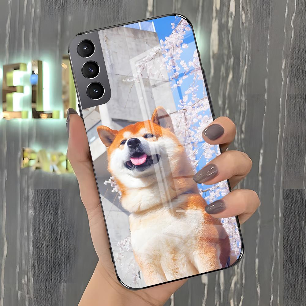 Cute Shiba Inu Phone Case For Samsung A25 A13 A33 5G A54 A36 A35 A56 A52 A14 Shockproof Glass Cover