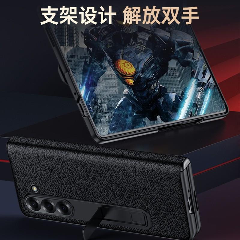 Premium Genuine Leather Flip Case Galaxy Z Fold6 With Hidden Kickstand Magnetic Drop Protection