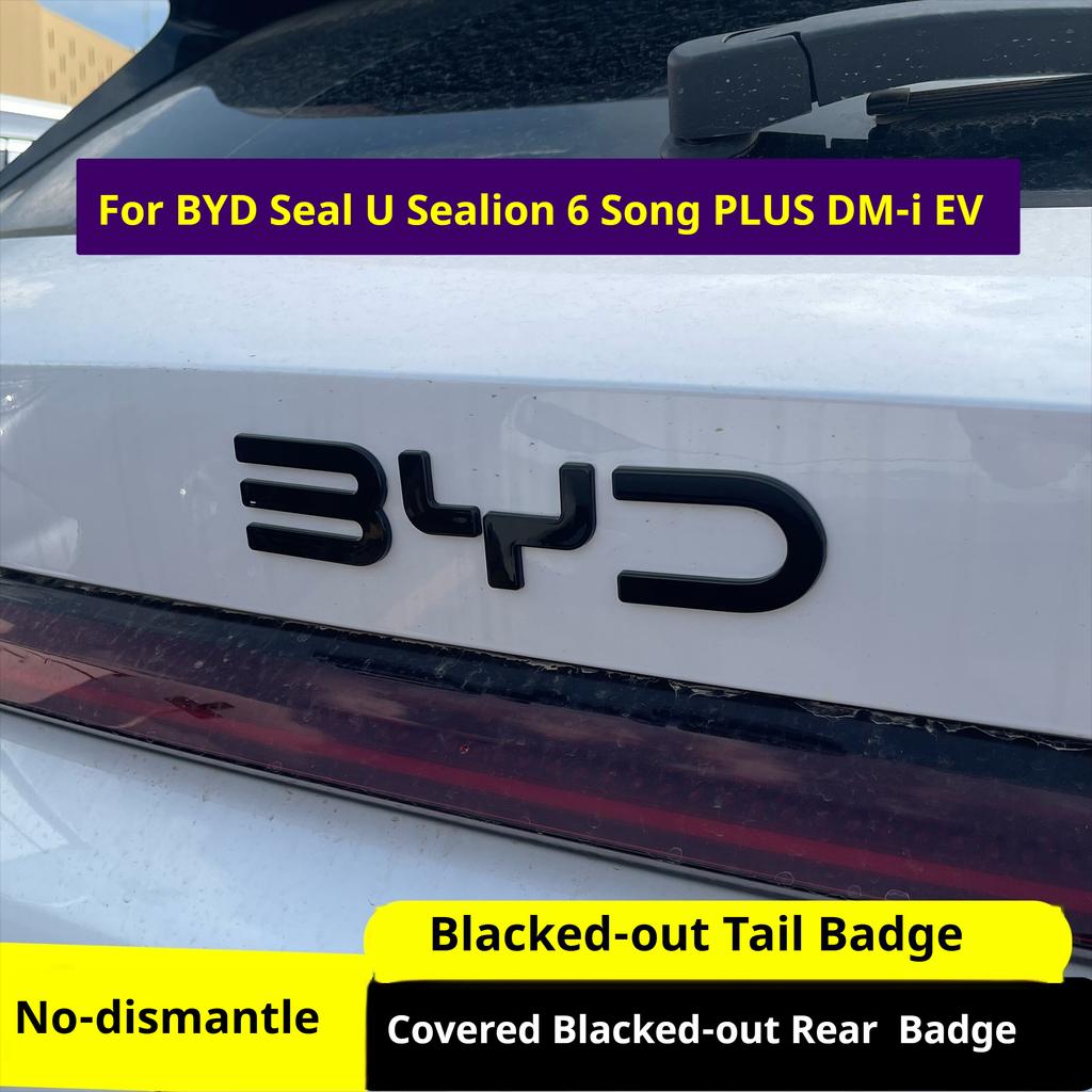 For BYD Seal U Sealion 6 Song PLUS DM-i EV Car Front Rear Black Badge Black Warrior Car Modification Decoration Accessories