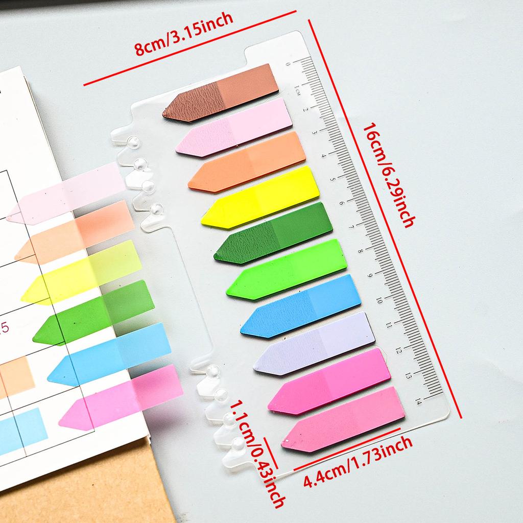 200 Sheets Color Stickers Notes Transparent Self-Adhesive Index Tabs Flags Sticky Note Stationery School Office Supplies