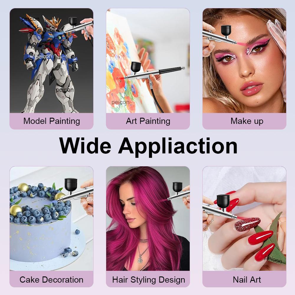 Airbrush Mini-Spritzpistole zum Malen Modellieren Kuchen Tragbare Farbspritzpistole 0,3 mm Düsen Airbrush-Spritzpistole mit Reinigungsset