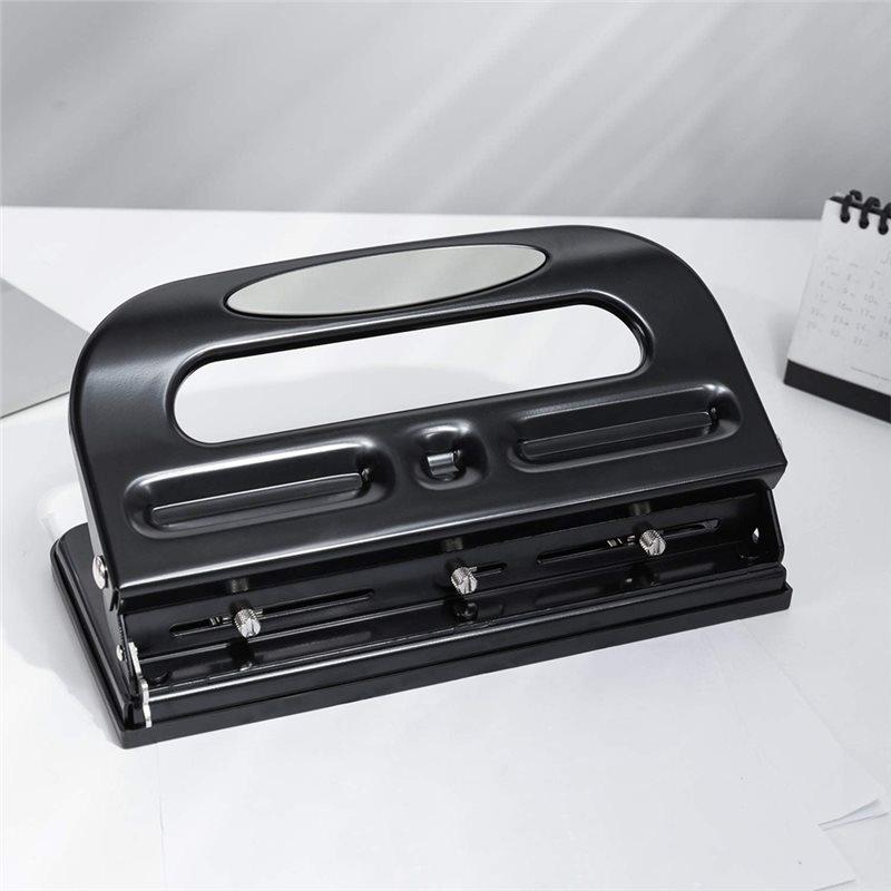 Fresh Hole Puncher For Loose-Leaf Paper, Adjustable 3-Hole Punch For Document Paper, 30 Sheet Capacity, 3-Hole Punch, Adjustable