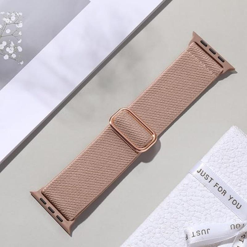 Braided Nylon Apple Smart Watch Strap with Adjustable Slide Buckle for All Series