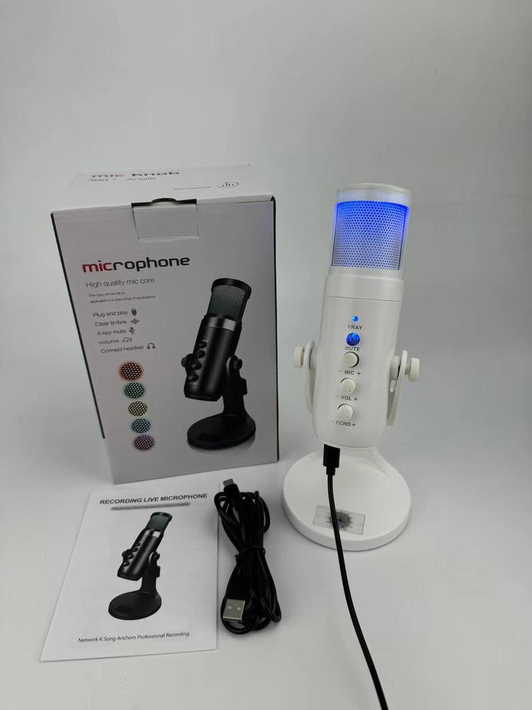 Colorful USB Condenser Microphone for Live Streaming, Recording, Gaming, and Online Meetings