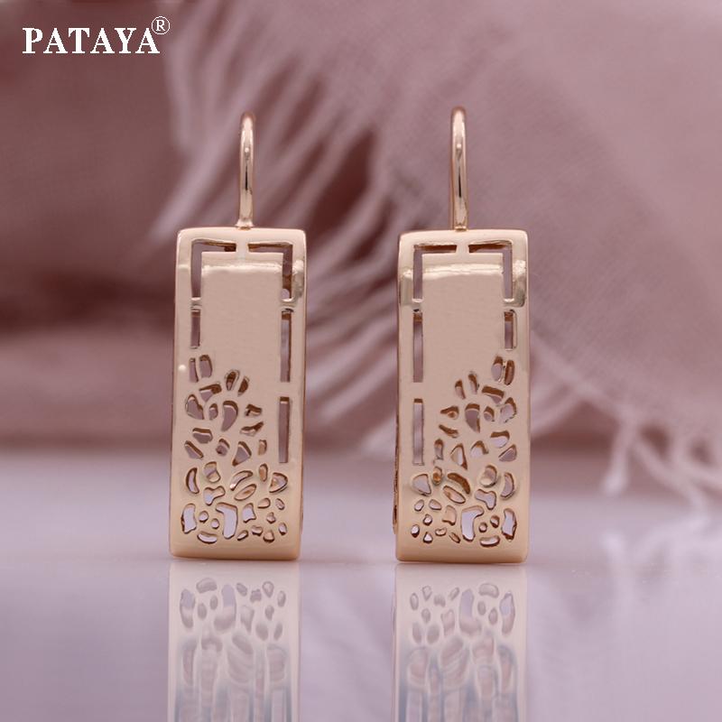 

PATAYA Серьги-застежки в форме рыбы в форме стерео ромба цвета розового золота