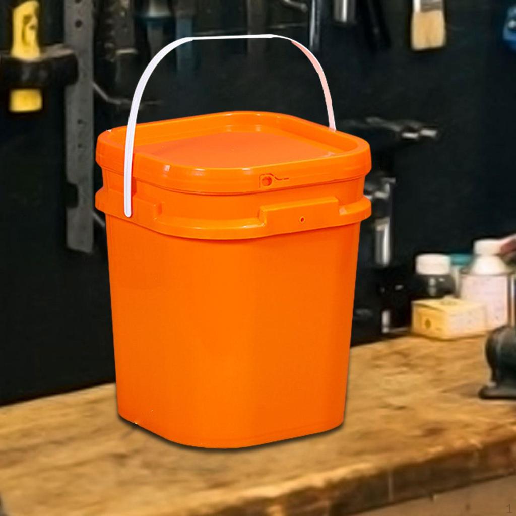 Square Bucket Empty Paint Can Lightweight Convenient Heavy Duty with Lid Food Storage