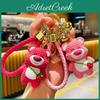 Creative Cartoon Resin Cute Strawberry Bear Keychain For Women Car Keys Or Bag Charms