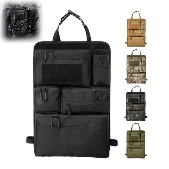 Heavy Duty Car Organizer Tactical Seat Back Organizer Oxford Cloth Universal Backseat Storage Bag One-Piece with Multiple Pockets for Trucks