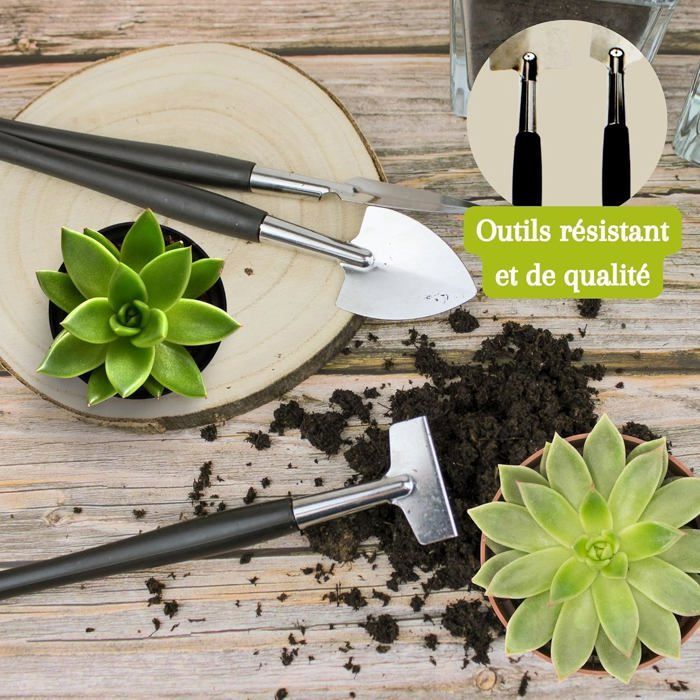 Kit outils bonsaï - CULTIVEA - 32 pièces - Acier inoxydable - Malette de rangement - Fils & accessoires