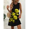 Sleeveless Dress Women O Neck 3d Print Midi Dresses Comfortable Plus Size 8XL Beach Clothing