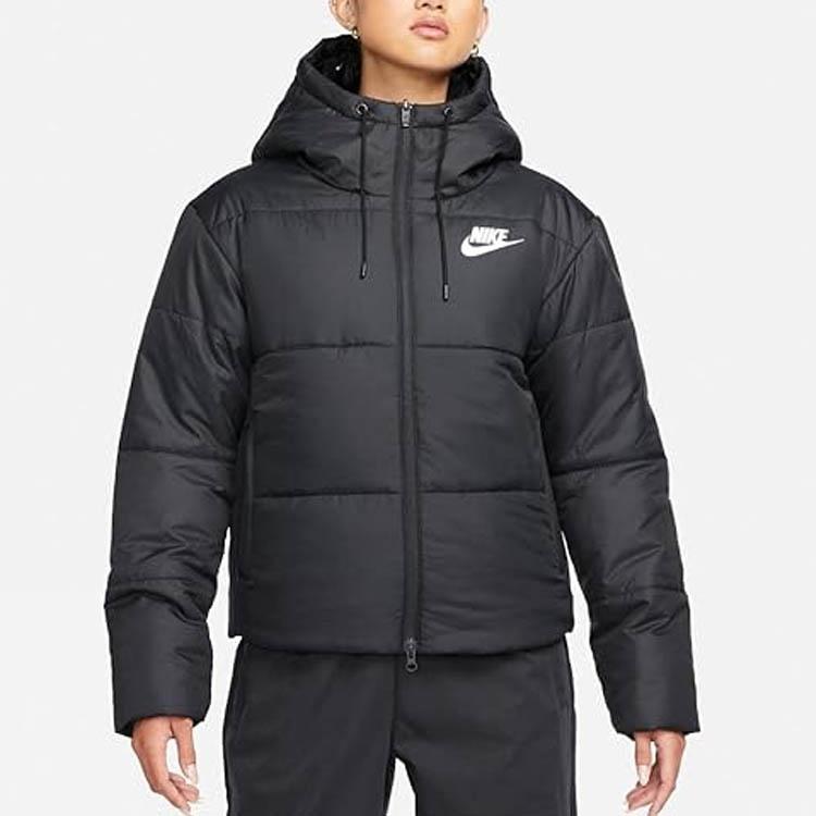 Nike Sportswear Hooded Jacket Cotton Coat Winter Women Jackets Black CV8668-010