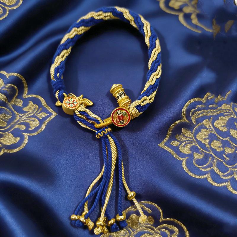Chinese handgeweven kleurrijke handtouw armband, verborgen wind handtouw decoratief cadeau, Lanyard armband haar