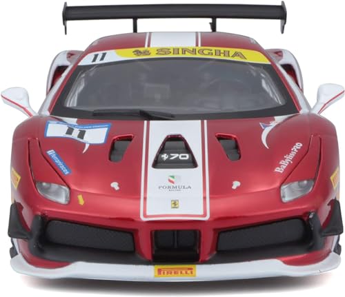 Bburago 1/24 Scale Ferrari 488 Challenge 2017 Red / Diecast Model Car, Finished Product, 18-26308