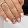24 Pcs Simple Artificial Nail Short Square Full Cover False Nail Glossy Stick On Nail Sweet Flowers Press On Nail