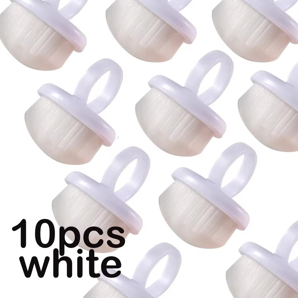 1/10Pcs Manicure Dust Clean Brush Finger Ring Duster Soft Hair Nail Polish Powder Dusting Tools Nail Art Dense Bristles Brush