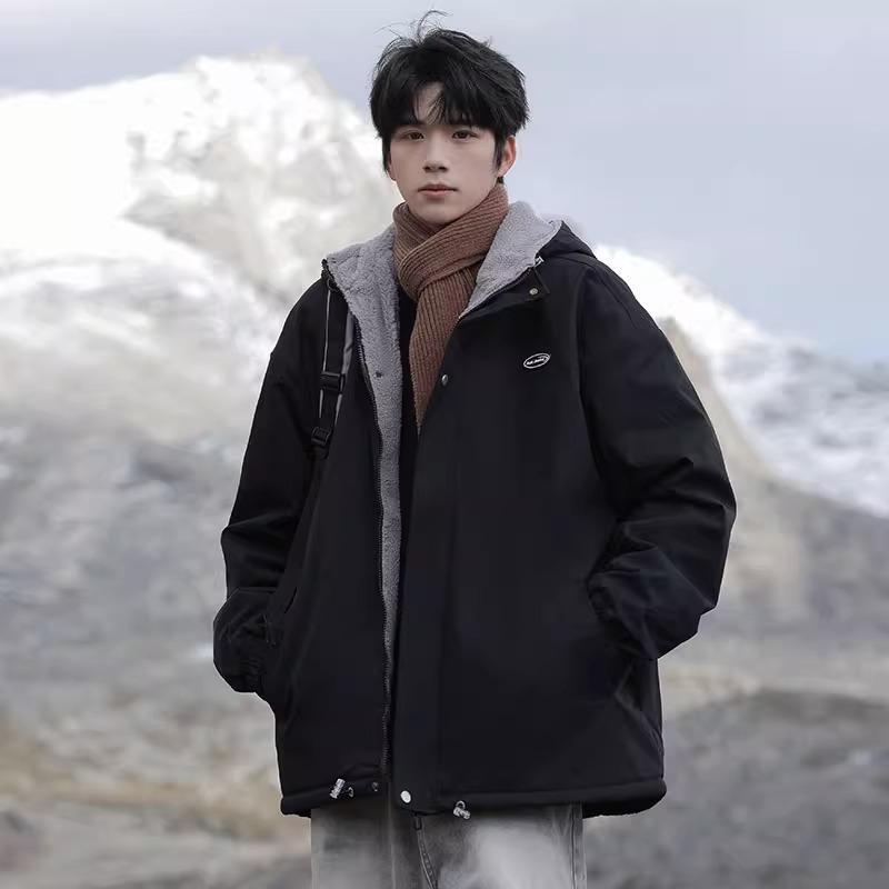 Men's Autumn and Winter New Cashmere Thickened Cotton Coat