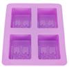 4Gird Purple Silicone HandMade Soap Mold High Temperature Resistant DIY Cake Mold for Baking