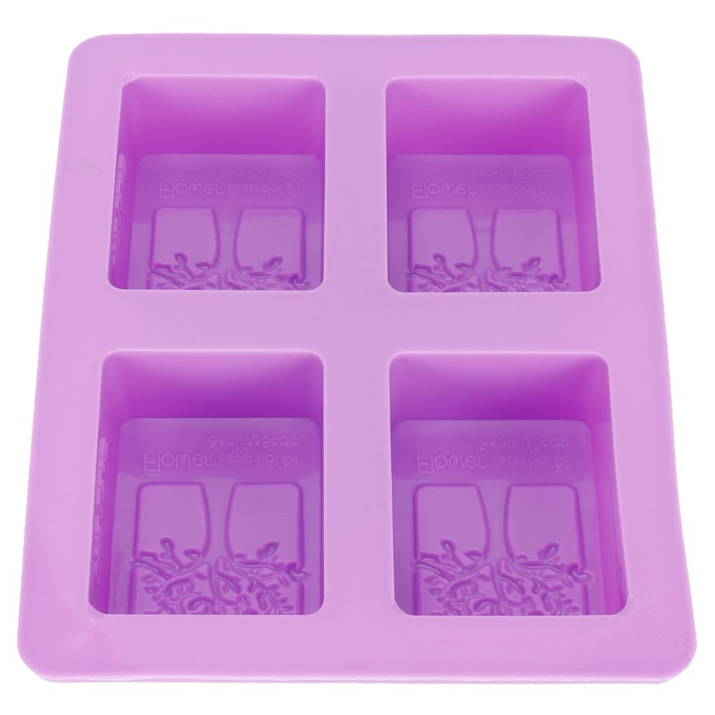 4Gird Purple Silicone HandMade Soap Mold High Temperature Resistant DIY Cake Mold for Baking