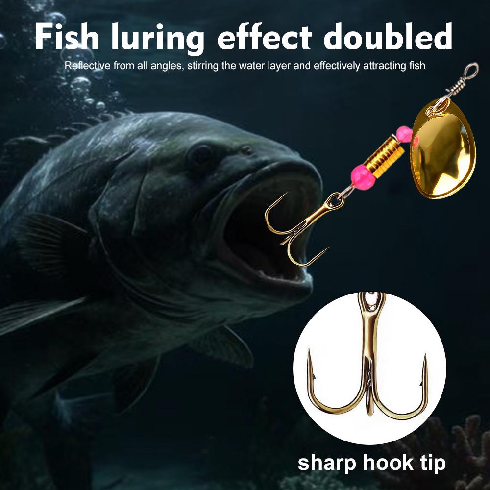 Rotating Metal Spinnerbait Fishing Lure Set in Box