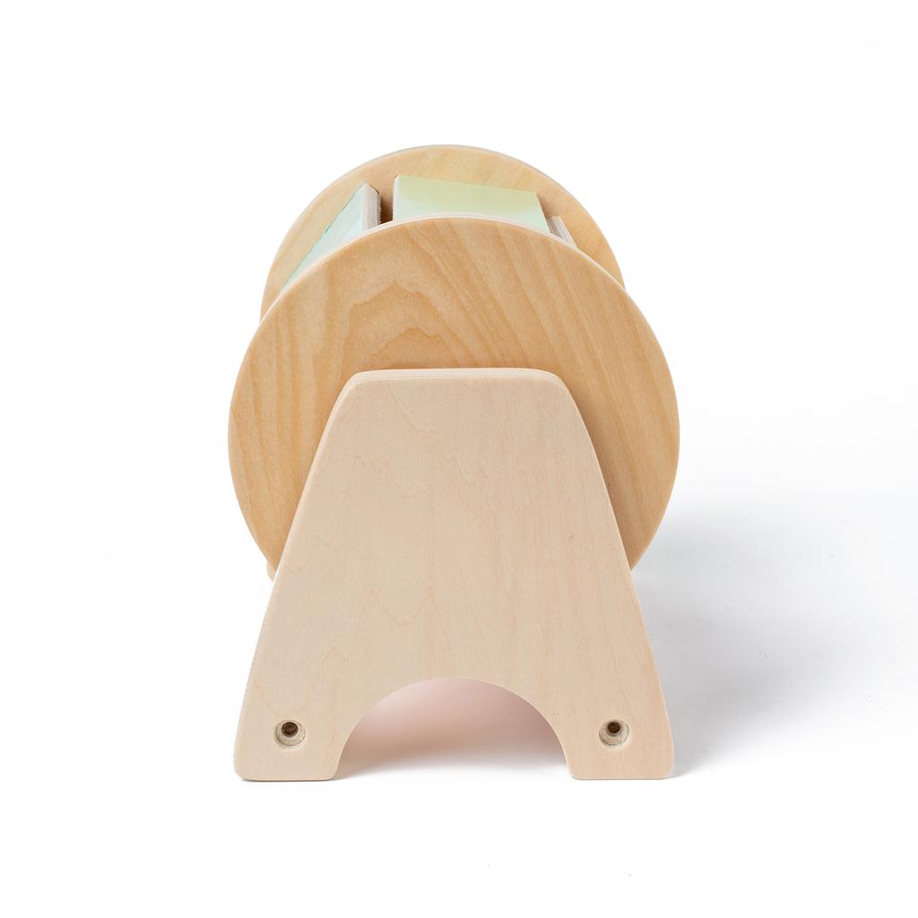 Gently rotate the macaron textile drum to feel the color changes, 360 degree roundness without burrs, caring for small hands