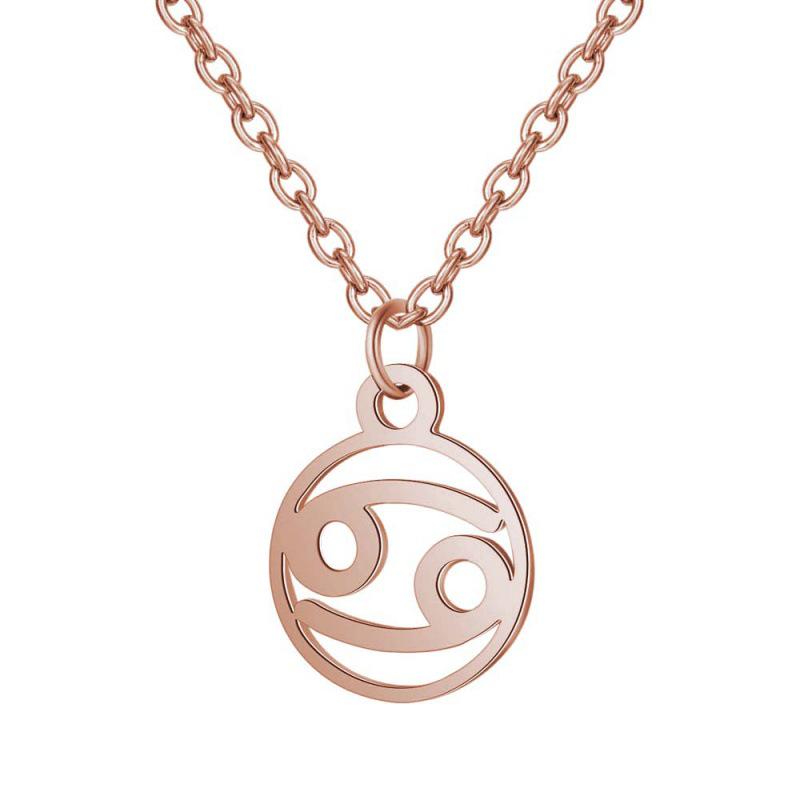 Stainless Steel Zodiac Pendant Necklace with Thin Chain