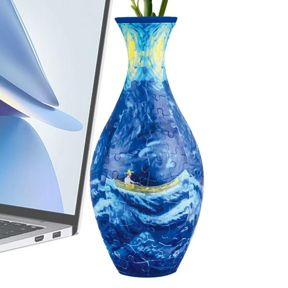 Building Block 3D Puzzle Vase Assembly Bottle Curved Plastic Puzzle  Housewarming