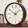 Solid Wood Table Clock Creative Table Top Study Room Seat Clock Simple Table Clock Living Room Home Placement Desktop Ornament Sitting Clock