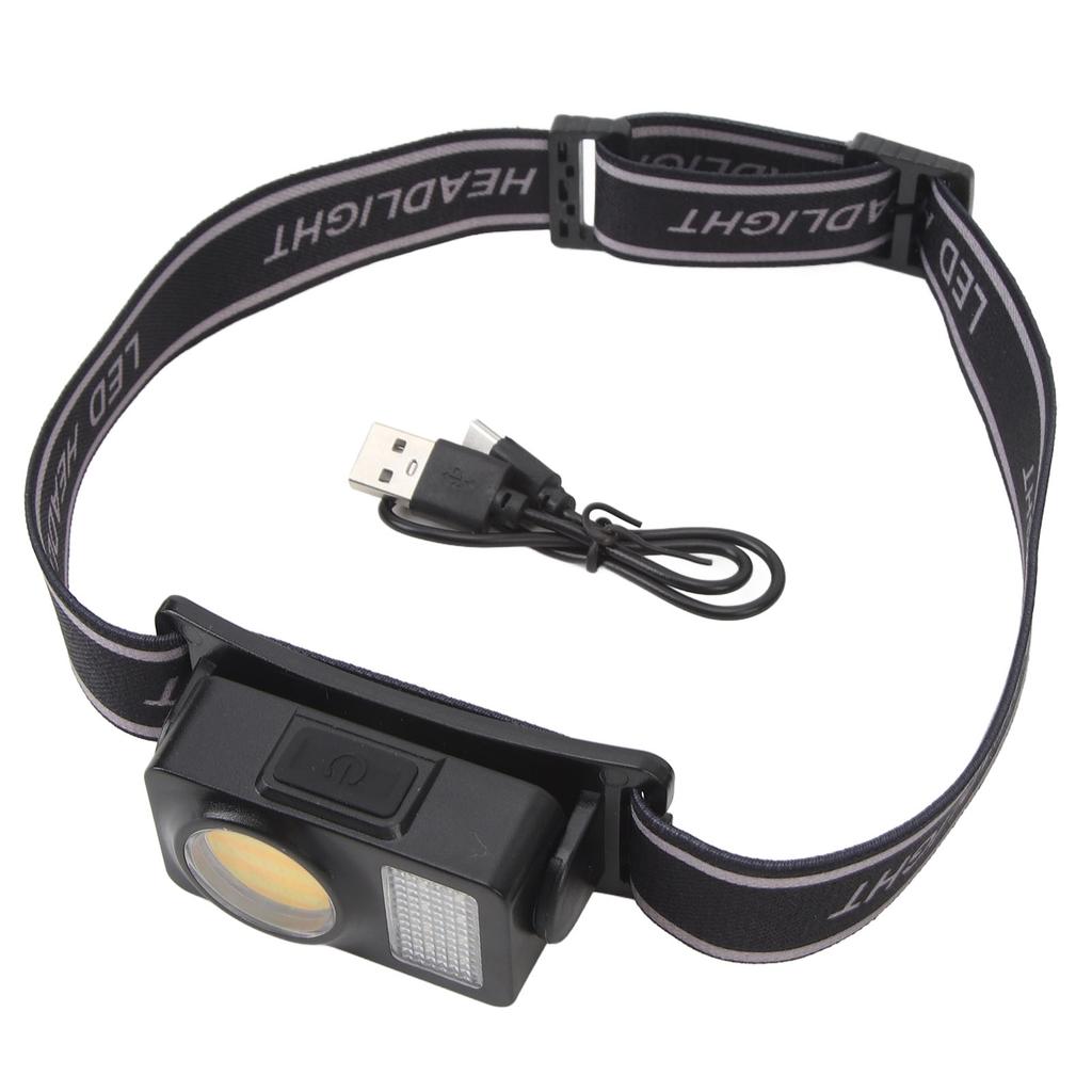 Headlamp Flashlight COB LED High Brightness Adjustable Angle Headlight for Camping Running Cycling F