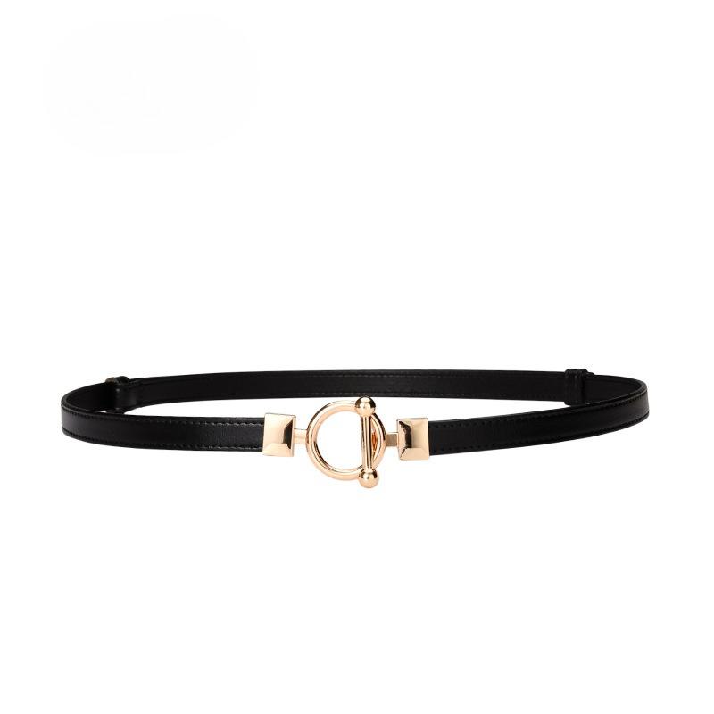 Slim Belt Women's Adjustable Leather Decorative Belt Versatile Dress Belt Women's Small Belt