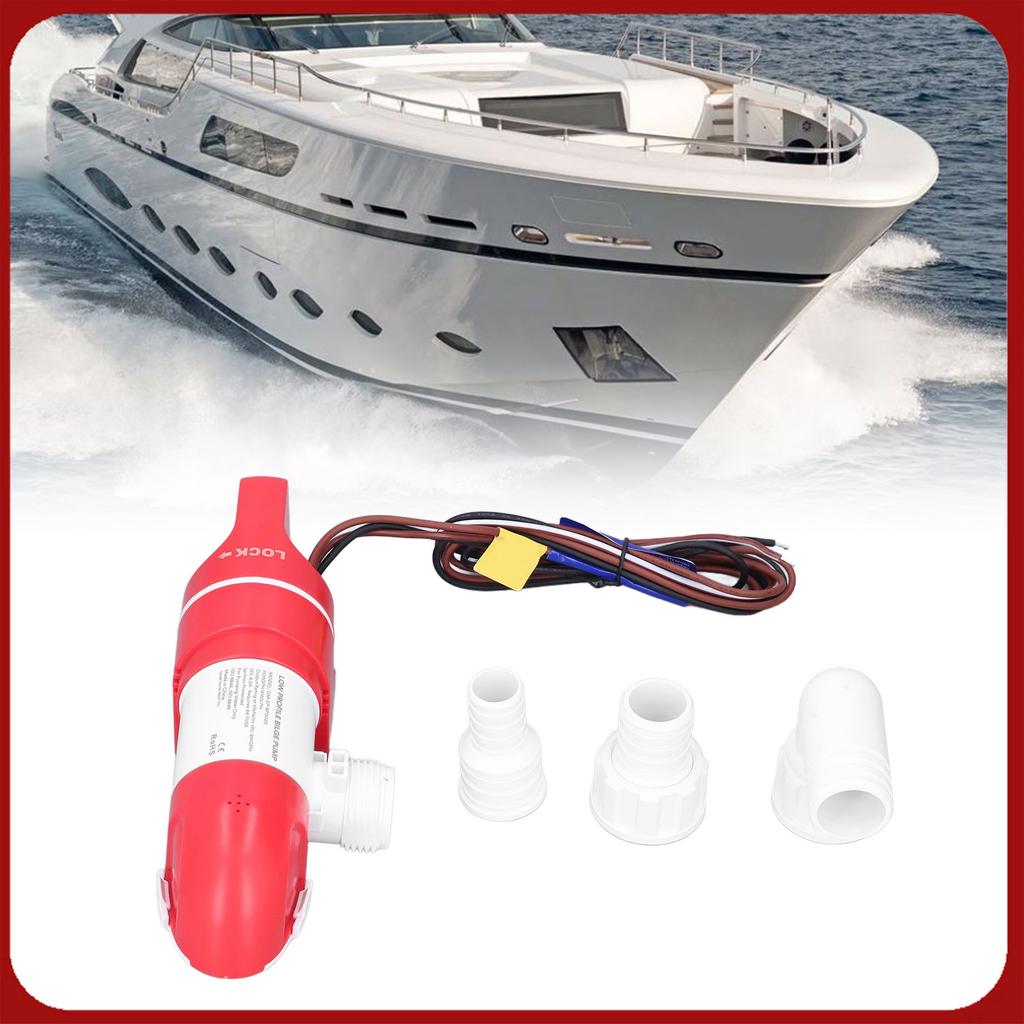 Water Bilge Pump Low  Bilge Pump 1100GPH/4160LPH Electric Automatic Stainless Steel DC12V 360° Rotation for Boats