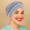 Solid Color Muslim Turban Hat Single Color Milk Silk Two Braids Headscarf Hat